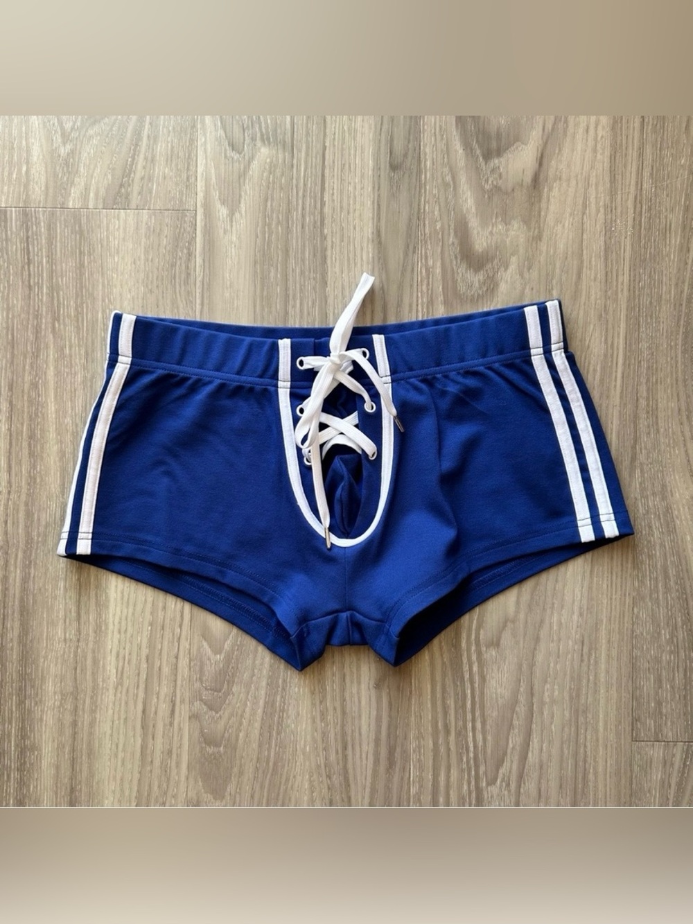 Andrew Christian | 3" Stretch Football Shorts in Royal Blue (Small) - Picture 4 of 16